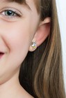 Unicorn 18k Solid Yellow Gold Enamel resin Push Backs Stud Earrings