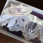 Cathy s Concepts M Wedding Garter Lace Pearls Satin Ribbon Now New In Box