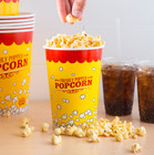  500-pack  46 Oz  Round Paper Watch Movie Theater Concession Yellow Popcorn Cups