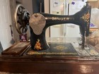 Singer 28k  Vintage Sewing Machine W  Bent Wood Case Circa 1912   