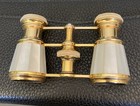 Vintage Mother Of Pearl   Brass Opera Glasses W case Made In France