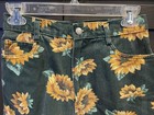 Vintage 90s A  Byer Junior Girls Sunflower Shorts Green Gold Yellow Size 7