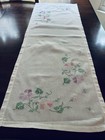 3 Vintage Table Runners Hand Embroidered  Flowered Designs Various Colors