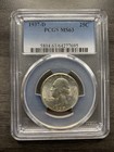 1937-d Washington Quarter 90  Silver - Pcgs Ms63 - Semi Key Date