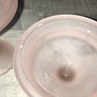 Vintage Frosted Stemmed Glass 3 5 8    Tall 3 1 8    Diameter Pink W19