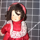 Vintage Gorham Bisque Porcelain 8  Doll In Red    White