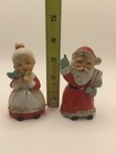 Vintage Porcelain Santa And Mrs  Claus Salt And Pepper Shakers Anthropomorphic 