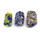 3 Venetian Antique Multi Colored Millefiori African Glass Trade Beads- 4413