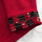 Vtg Design Options Philip   Jane Size L Red Ramie Cotton Beaded Sequin Cardigan