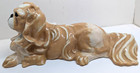 Pekingese Dog Ceramic Figure Statue Tan   White 12  Unbranded