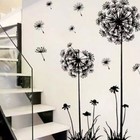 Black Dandelion Flower Wall Stickers Vinyl Art Removable Decals Mural Home Decor