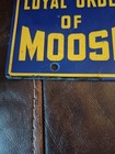 Loyal Order Of Moose Pap Emblem Blue   Yellow Metal Plate Sign