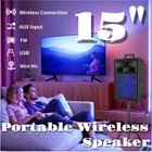 15  Portable Party Wireless Speaker 10000w Super Bass   Lights Usb Tf Aux Fm Tws