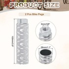 2 Pack - Aluminum Alloy Bike Pegs Anti-skid Fit 3 8 Inch Axles With Stripe White