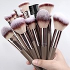 15-piece Golden Brown Makeup Brush Set   Professional Foundation  Blush   Eyes