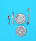 Dollhouse Miniature Sterling Silver Place Setting