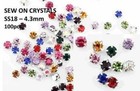 Craftbuddyus100pcs 4 3mm Ss18 Sew On Mixed Color Silver Set Glass Crystal Gems