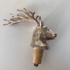 Pottery Barn Silver Stag Liquor Pourer W original Box Silverplate Bar Accessory