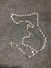 Rare Antique 27 Inch Rosary Crystal Oddities Vintage Jesus Crucifix Mary Pope