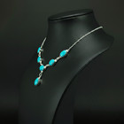 Turquoise Gemstone 925 Sterling Silver Handmade Gift Necklace 18 