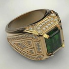 Zambia Emerald Cut Diamond 18k Yellow Gold Over Men s Wedding Engagement Ring