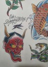 2009-2012 Danny Sawyer  Amsterdam Tattoo Museum  13 Sheet Tattoo Flash Set  Used