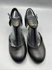 Bloch Splitflex T-strap Character Shoe Blk Dance Heel Flex Sole Women 7 5b Nwob