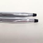 Vtg Cross Twist Pen   Mechanical Pencil Set Made In Usa Silver Tone Personalized