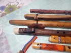 10-native American Style Pro- Quena Flute   Wood Hand Carved Display Flute