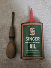 Vintage Singer Sewing Machine Oil Can 3 Oz And Screwdriver 