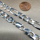 Real Sterling Silver Mens Boys Figaro Solid Chain Bracelet Or Necklace 925 Italy