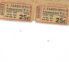 Vintage Lot 100 J  farmington Amusements  25c Admit One Tickets 