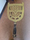 Antique Fireplace Trivet  Kettle Stand  Solid Brass   Wrought Iron 