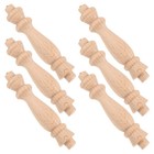 6pcs Unfinished Wood Baluster Spindles Beige Durable Roman Column Posts