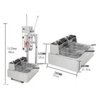 New 5l Commercial Vertical Manual Churros Maker Machine With 12l Deep Fryer 220v