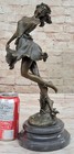 14  Tall Classical Dancer Ballerina Signed Bronze Sculpture Figure Nouveau Sale