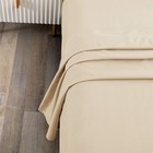 Queen Size Top Flat Sheet Only Soft Brushed Microfiber Wrinkle Free Beige