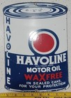 Vintage Havoline Motor Oil Can Porcelain Sign Gasoline Gas Station Pump Plate