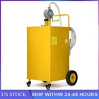 50 Gallon Portable Fuel Caddy W  Manual Pump  Gas Diesel Transfer Tank On Wheels