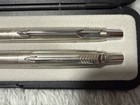  3 Vintage Parker Ball Pen   Pencil Set Stainless Silver Matte Finish Arrow