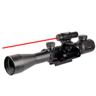 3-9x40 Illuminated Tactical Rifle Scope With Red Laser   Holographic Dot Sight