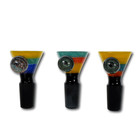 Full Color Glass Stack Dichro Funnel Slide Bowl 14mm 18mm Hookah Bong Water Pipe