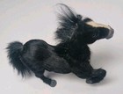 Horse Black Beauty Vintage Life Like   Collectible W real Black Fur Hair 5  X 6 
