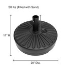 Patio Umbrella Base- 50 Pound Weighted Umbrella Holder Fill Water Or Sand