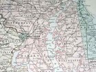 1884 Black Original Antique Map Virginia West Maryland Delaware Washington D c 