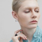 Black Stainless Steel Huggie Hoop Earrings Punk Spike Rivet Goth