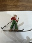 Vintage 1940s   50s Barclay   Manoil Figures Skier   Two Sledders Lead zinc Alloy