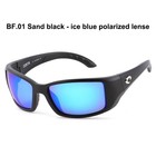 Costa Del Mar Blackfin Matte Black  Blue Lenses 580p  Polarized Sunglasses 62mm