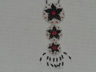 Vintage Leather Back Native American Hand Made Star Medallion Seed Bead Necklace