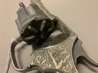 Vintage 1950 s Kilgore Bronco Cap Gun Pistol W  Black Horse Grips 9  No Trigger